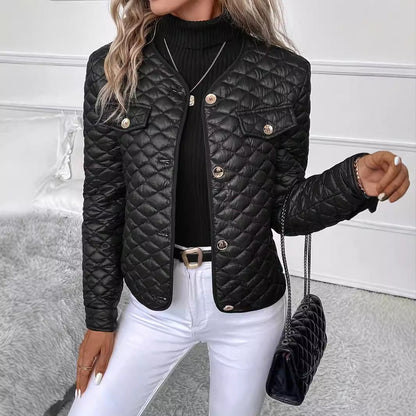 Veste femme matelassee a motif losange - Chaude et raffinee