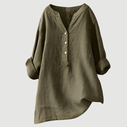 Chemise femme légère en coton – Chemise d'été ample et respirante au style décontracté