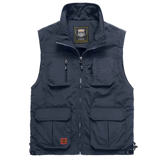 Gilet sans manches de randonnée pour homme avec poches en polaire