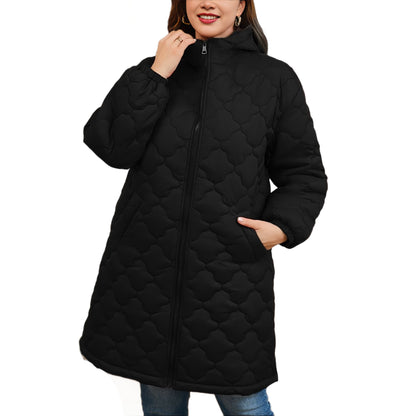 Cappotto trapuntato da donna di media lunghezza - Caldo e ampio