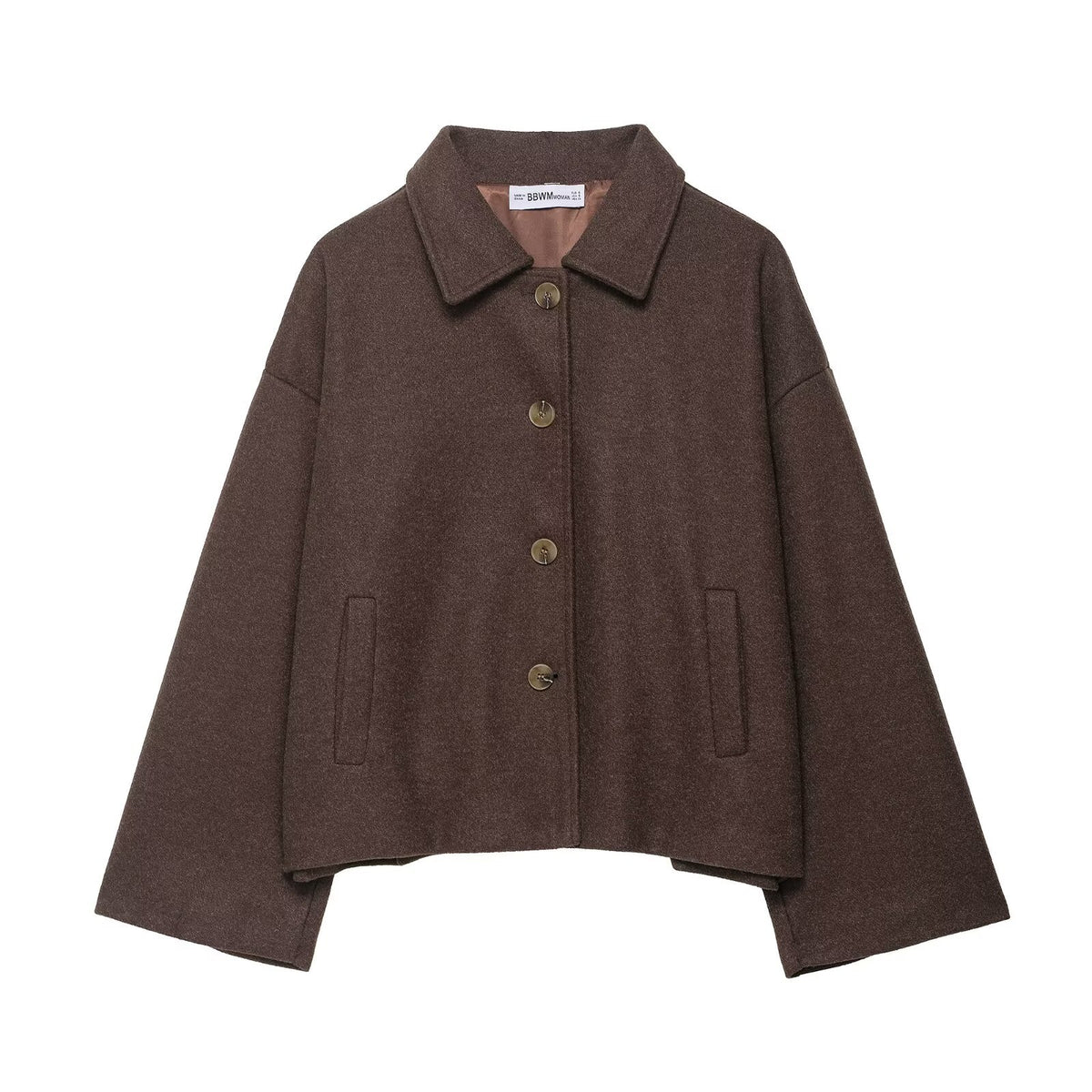 Women's short notched-collar coat - Chic and soft