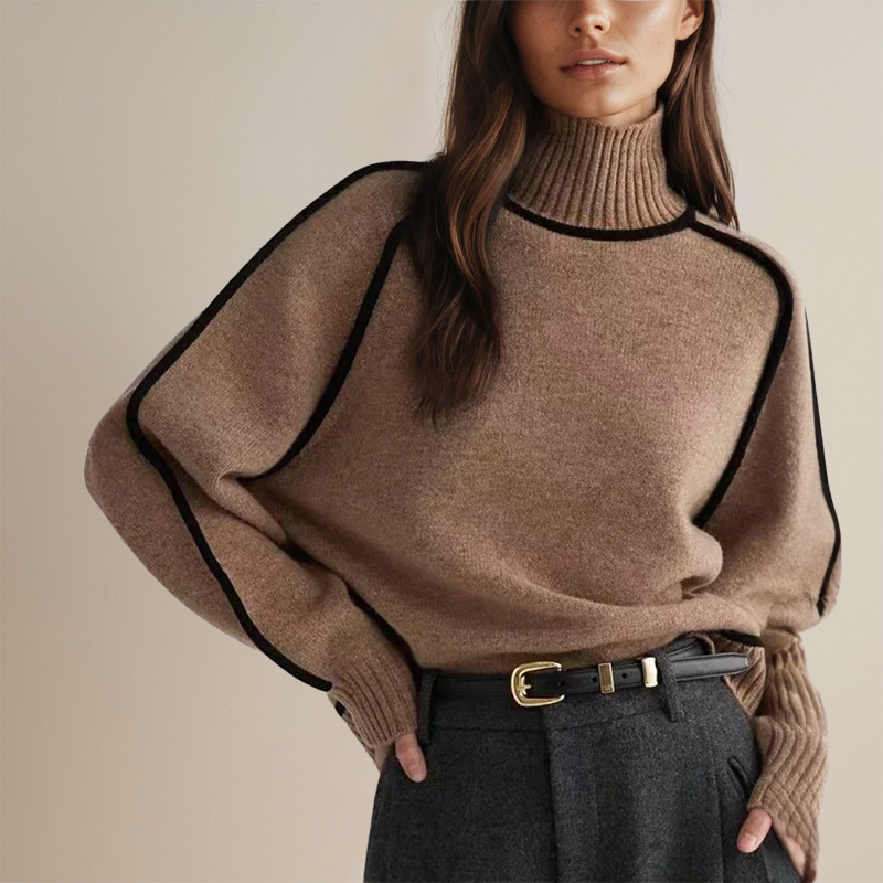 Pull Femme Col Roulé Oversize Raffiné Maille Douce