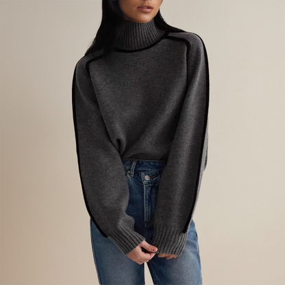 Pull Femme Col Roulé Oversize Raffiné Maille Douce