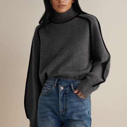Pull Femme Col Roulé Oversize Raffiné Maille Douce