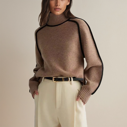 Pull Femme Col Roulé Oversize Raffiné Maille Douce