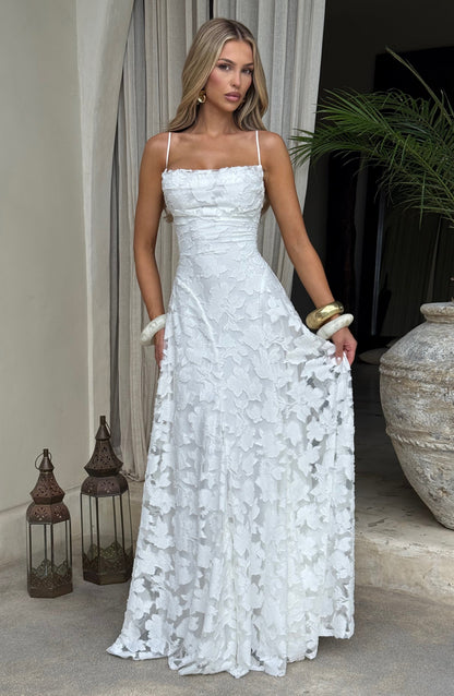 Abito lungo floreale donna con collo drappeggiato e schiena con lacci - Fluido ed elegante