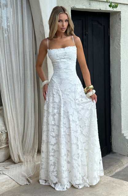 Abito lungo floreale donna con collo drappeggiato e schiena con lacci - Fluido ed elegante