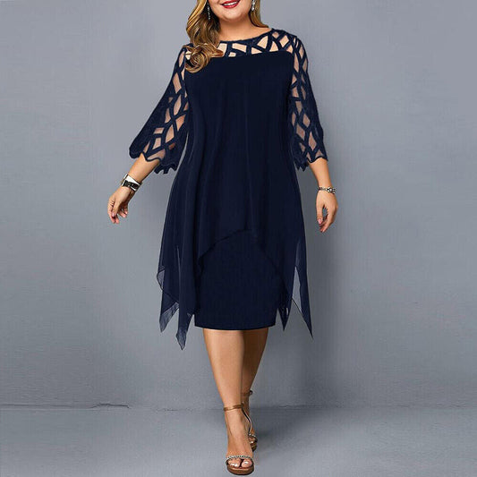 Robe midi élégante grande taille