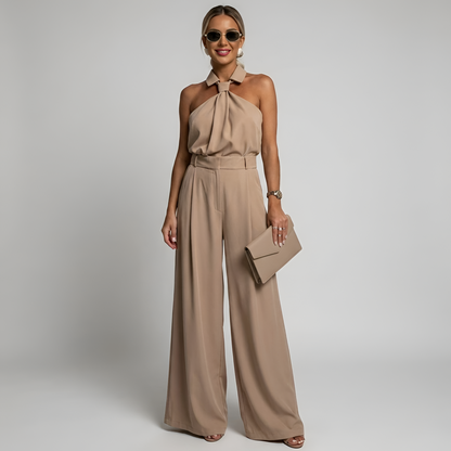 Combinaison femme halter a jambes larges - Elegante et fluide