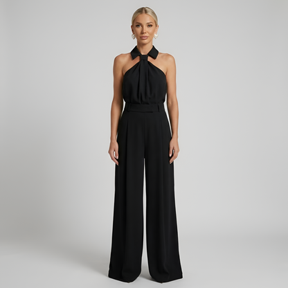 Combinaison femme halter a jambes larges - Elegante et fluide