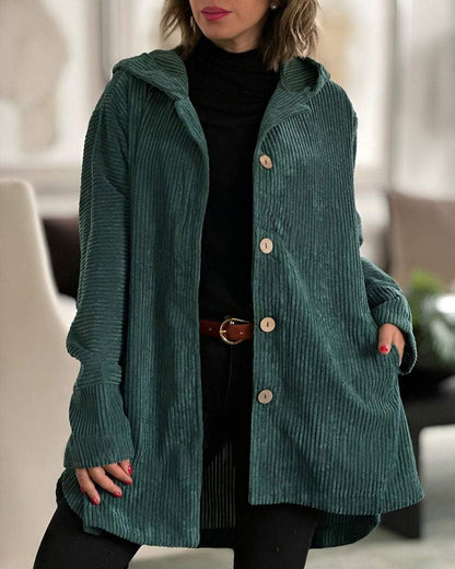 Chaqueta informal de mujer - Con capucha y cierre de botones