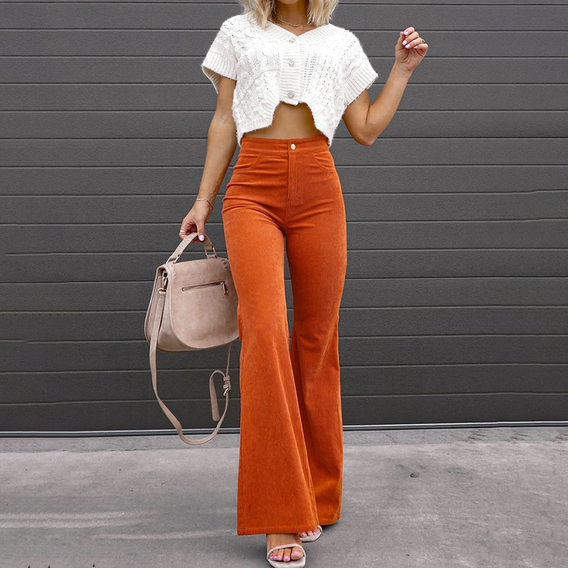 Pantalon évasé taille haute pour femme – Un vêtement élégant pour le quotidien et les grandes occasions