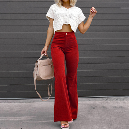 Pantalon évasé taille haute pour femme – Un vêtement élégant pour le quotidien et les grandes occasions