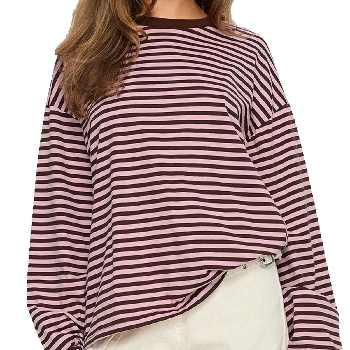 T-shirt da donna girocollo color block - Morbido e versatile