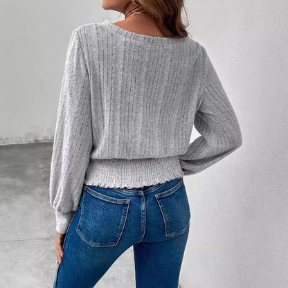 Maglia casual da donna a maniche lunghe - Semplice e versatile
