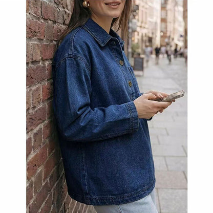 Chemise denim femme bleu delave - Vintage et decontractee