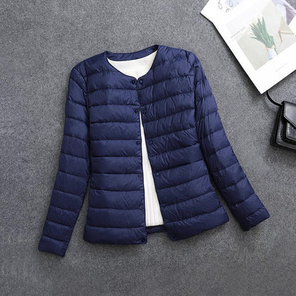 Veste légère isolante pour femme – Vêtement intérieur court à col rond
