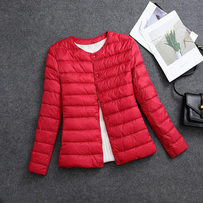 Veste légère isolante pour femme – Vêtement intérieur court à col rond