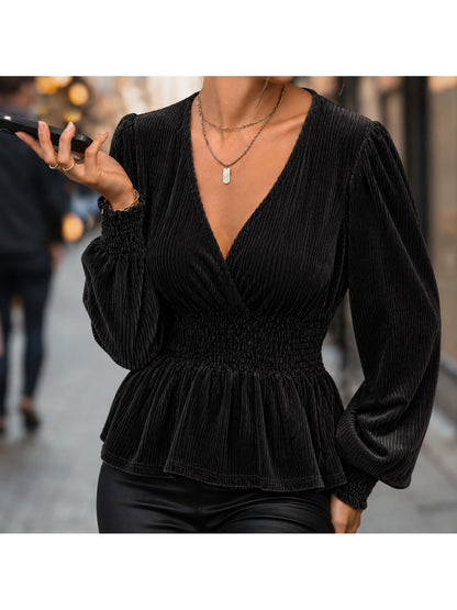Flowy Long-Sleeve Blouse for Women – Chic and Lightweight