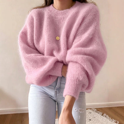 Loose-fitting women's crew-neck sweater - Soft and comfortable