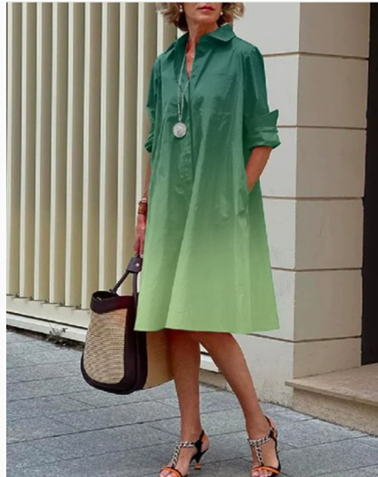 Vestido camisa para mujer con lunares polka dot – Corte fluido y elegante en mezcla de algodón