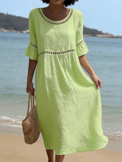 Robe midi femme ventre floute - Elegante et flatteuse