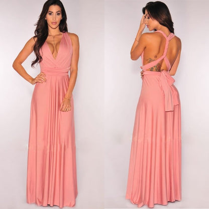 Femme Dos Ouvert Invitée de Mariage Maxi Robe – Élégante, Aérée, Léger