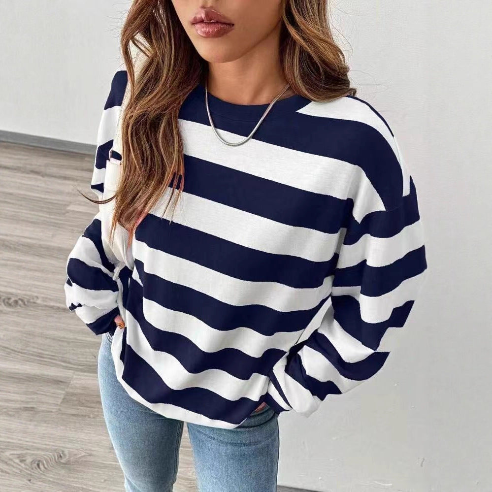 Women's striped long-sleeve top - Casual and modern