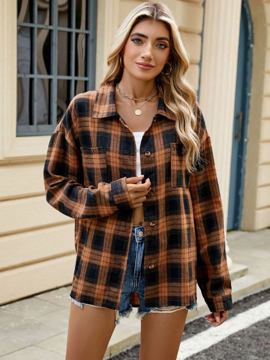 Chemise à carreaux à manches longues pour femme – Style décontracté et confortable au quotidien