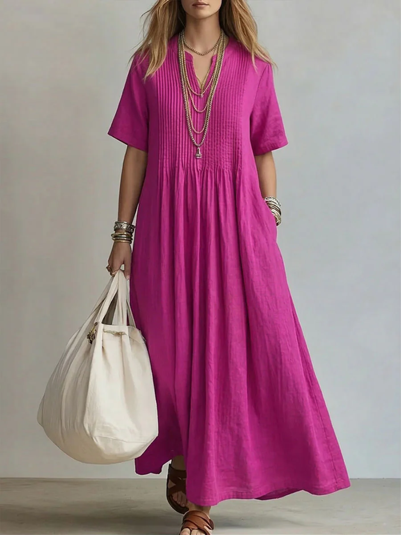Sleeveless Pleated Dress for Women - Elegant and Lightweight
