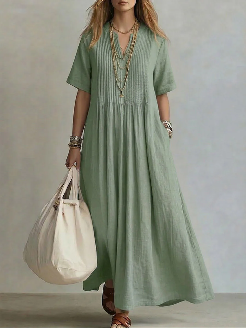 Sleeveless Pleated Dress for Women - Elegant and Lightweight