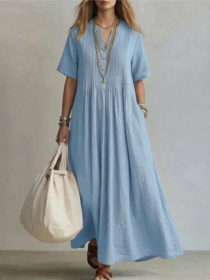 Sleeveless Pleated Dress for Women - Elegant and Lightweight