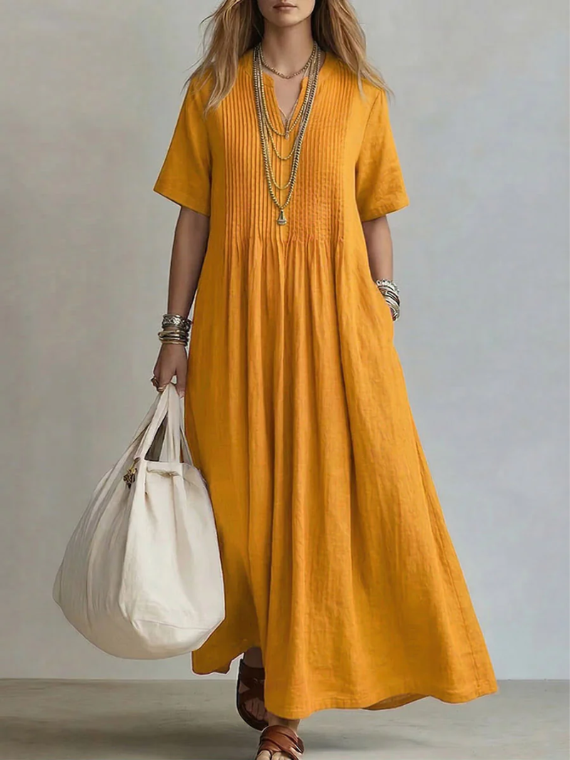 Sleeveless Pleated Dress for Women - Elegant and Lightweight