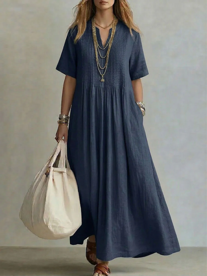 Sleeveless Pleated Dress for Women - Elegant and Lightweight