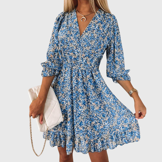 Elisa Puff Sleeve Floral Dress – Lightness and Comfort for Summer