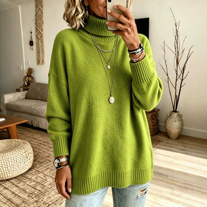 Oversized rullekravetrøje til kvinder - Varm og nem at have på