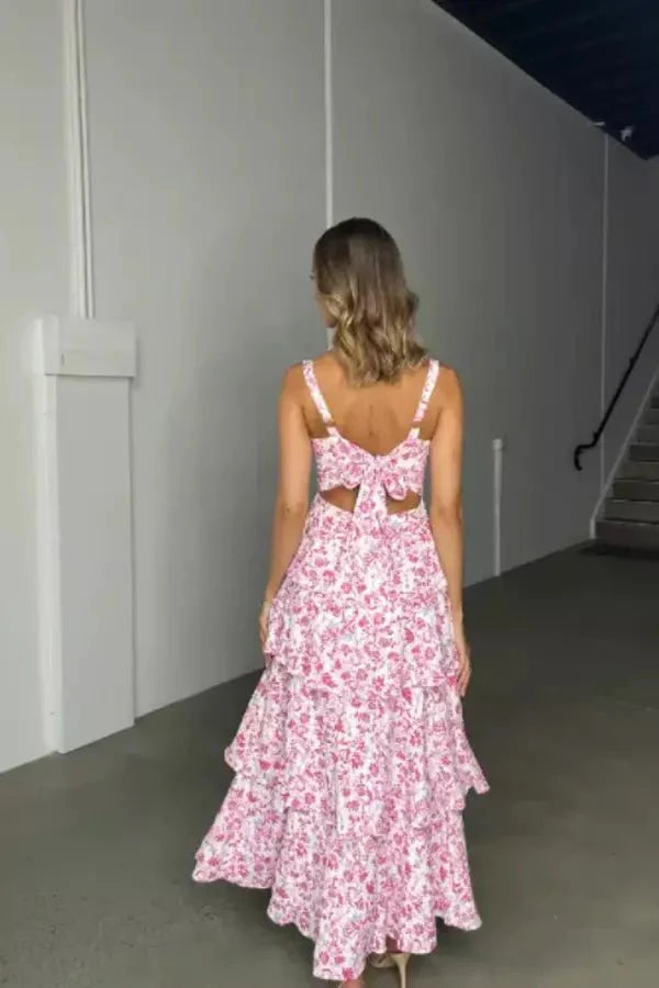 Robe longue sans manches à imprimé floral bohème chic pour femme – Élégante et féminine