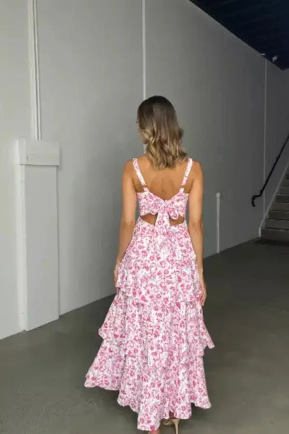 Robe longue sans manches à imprimé floral bohème chic pour femme – Élégante et féminine