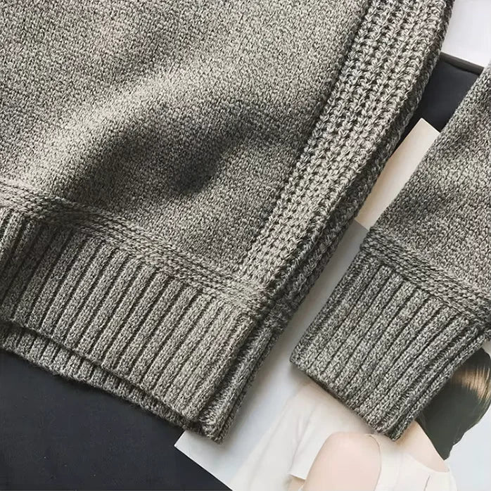 Pull Tricoté Premium pour Homme – Pull Marron à Coudières