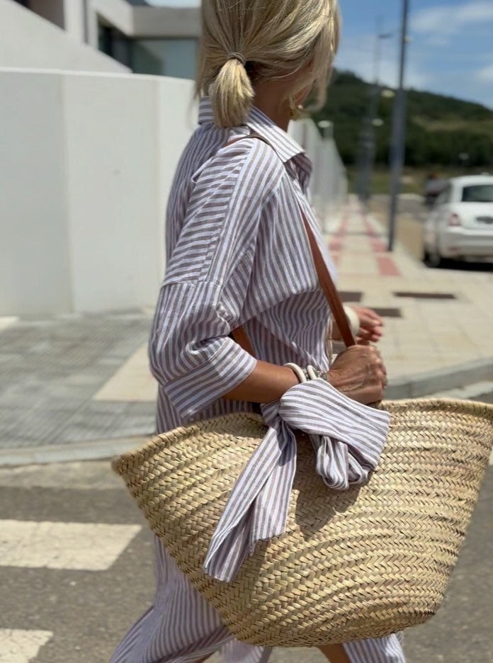 Chemise rayée classique femme – Chemisier décontracté élégant