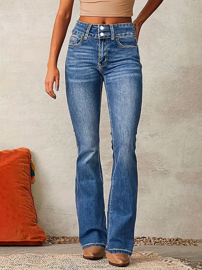 Luxury High-Waisted Flared Jeans for Women – Flattering, Modern, and Trendy Style.
