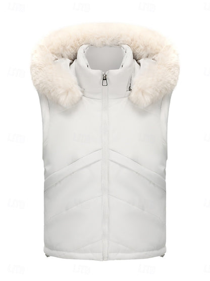 Parka corta de mujer con capucha desmontable - Cálida y práctica