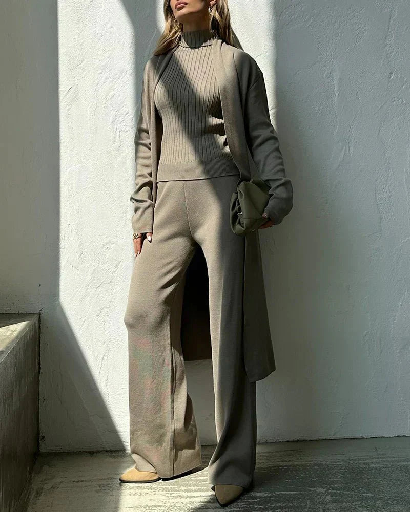 Ensemble Femme Décontracté Trois Pièces Élégant – Tenue Moderne Confortable