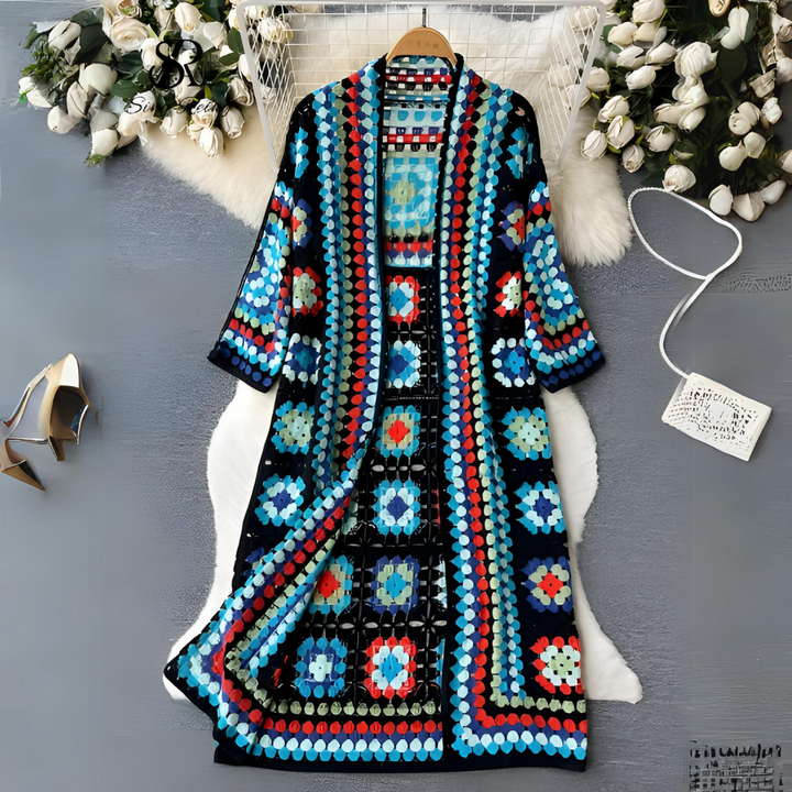 Cardigan long femme multicolore - Doux et original