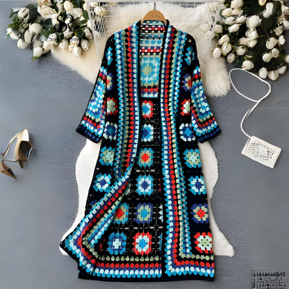 Cardigan long femme multicolore - Doux et original