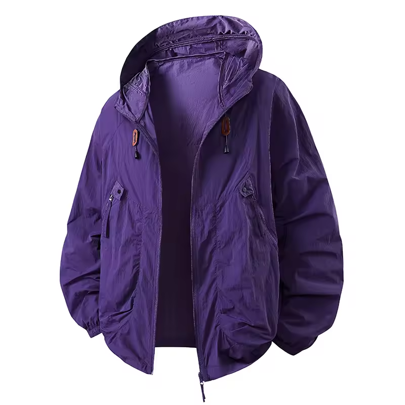 Veste à Capuche Outdoor Homme – Coupe-Vent Légère Premium