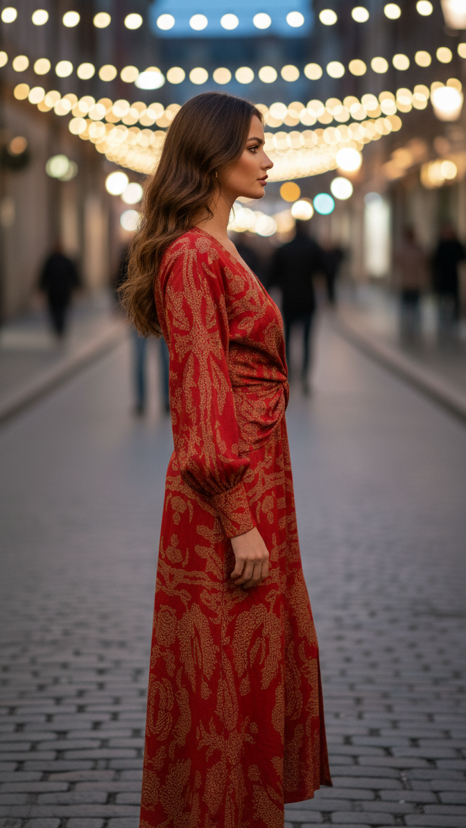Robe Maxi Femme Élégante Col V – Style Décontracté Fendu