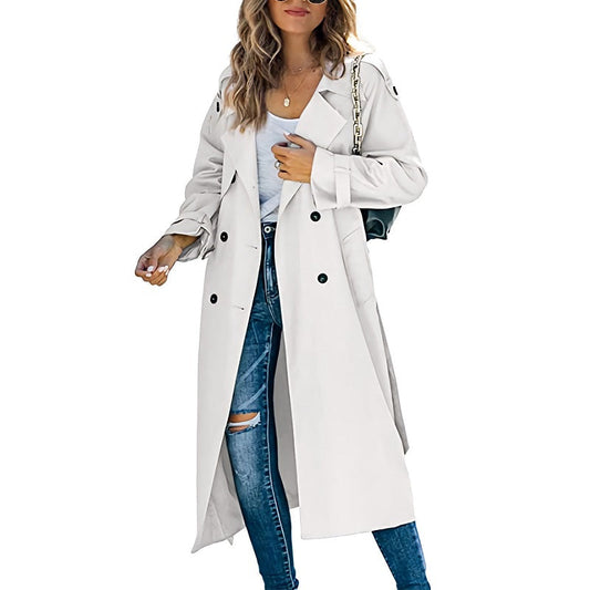 Manteau Trench Long Élégant pour Femme – Veste Classique et Stylée