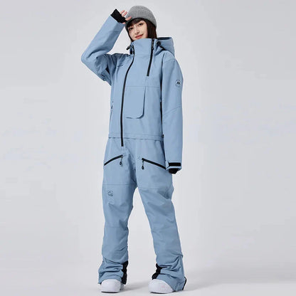 Combinaison de Ski Imperméable et Isolée pour Femme – Combinaison Hiver Épaisse Une-Pièce