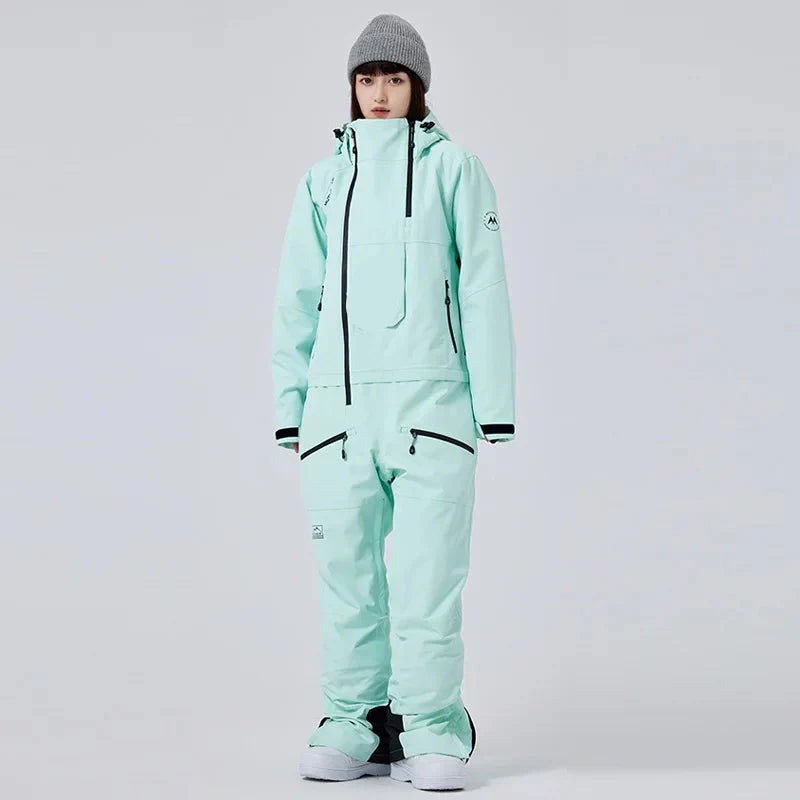 Combinaison de Ski Imperméable et Isolée pour Femme – Combinaison Hiver Épaisse Une-Pièce
